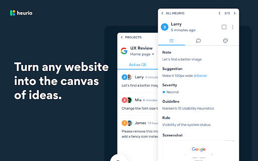Heurio - Website Review, Heuristic Evaluation & Vibe Coding Feedback screenshot