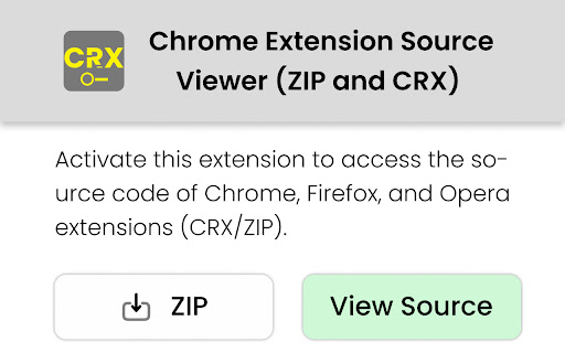 Chrome Extension Source Viewer/Downloader screenshot
