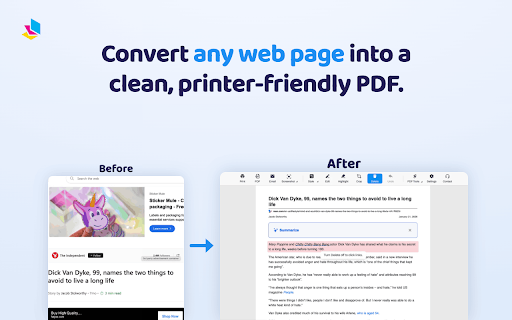 PrintFriendly: Reader Mode, PDF Editor, Save as PDF & Screenshot screenshot