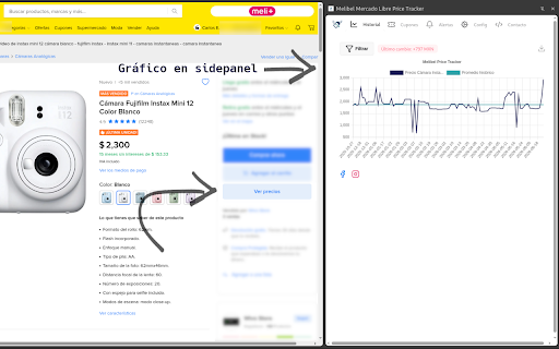 Melibel Mercado Libre Price Tracker screenshot