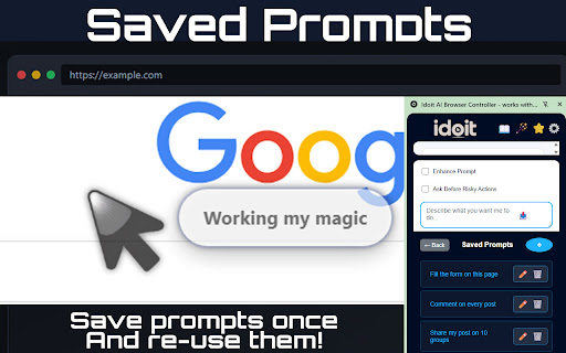Idoit AI Browser Agent - works with Chrome screenshot