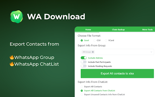 WA Download — WA Chat Backup & Contacts Export screenshot