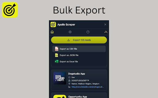 Apollo Scraper - Extract & Export Apollo B2B Leads screenshot