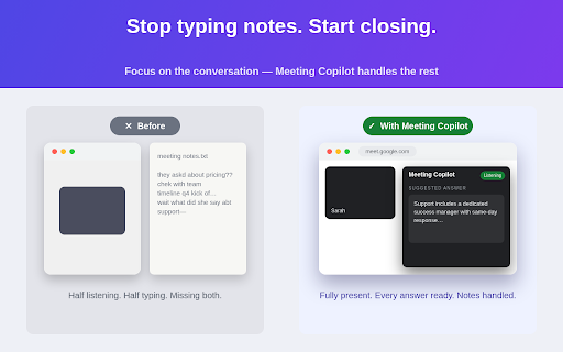 Meeting Copilot: AI Meeting Assistant — Live Transcript & Answers screenshot