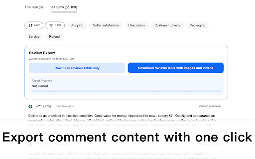 eBay Review Export Helper - Collect Product Reviews,Download Images screenshot