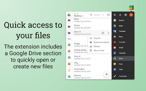 Black Menu for Google™ screenshot