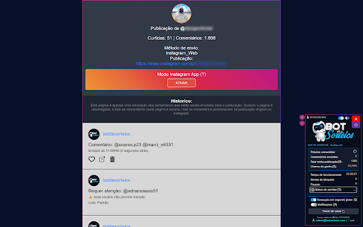Robô de Comentários - Bot de Sorteios screenshot