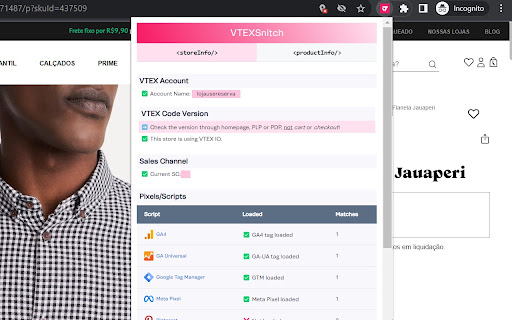 vtexSnitch screenshot