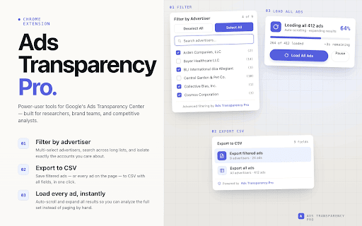Google Ads Transparency Pro screenshot