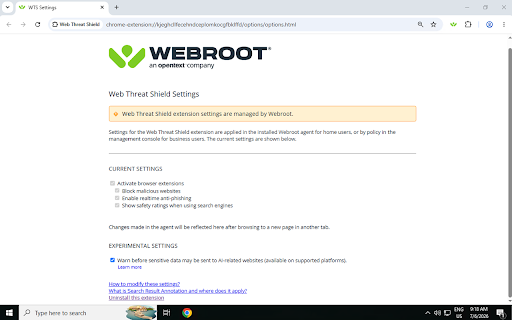 Web Threat Shield screenshot