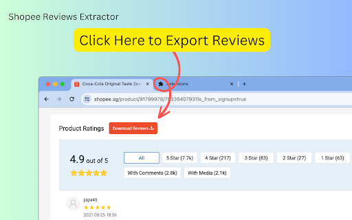 Shopee Reviews Extractor screenshot