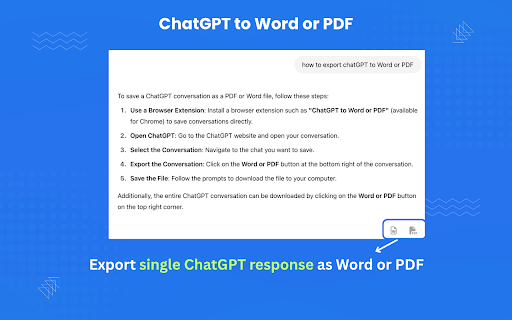 ChatGPT to Word or PDF screenshot