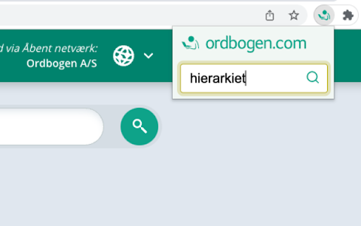 ordbogen.com screenshot