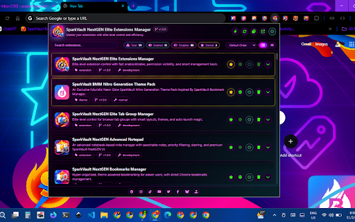 SparkVault NextGEN Elite Extensions Manager screenshot