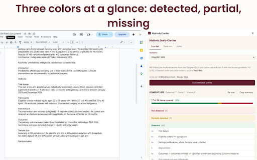 Methods Section Sanity Checker screenshot