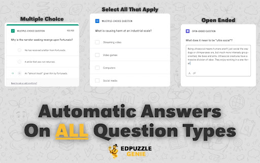 EdPuzzle Genie – Edpuzzle Answers & Auto Solver screenshot