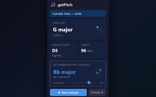 getPitch — YouTube Key Detector screenshot