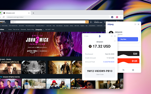 Pay with BitPay screenshot