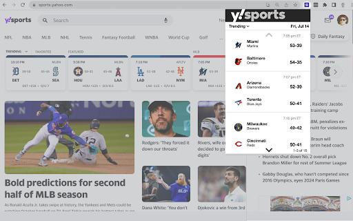 Yahoo Sports OneClick screenshot