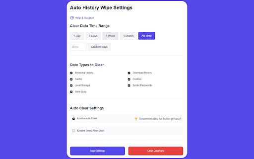 Auto History Wipe screenshot