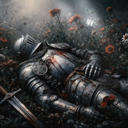 Fallen Knight Resting In A Field Of Red Flowers Live Wallpaper icon
