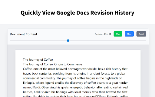 Doc Edit Replay - AI Detector & Originality Checker for Google Docs screenshot