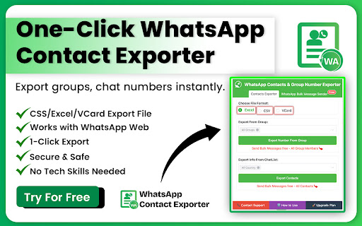 WhatsApp Contact Exporter – HappyInAI screenshot