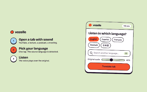 Video Translator - Dub Courses, Talks & Podcasts | Vozelle screenshot