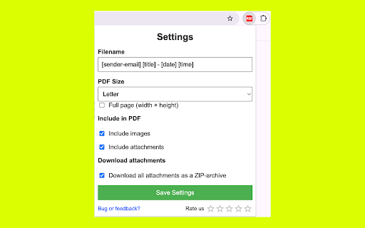 Save Emails from Gmail as PDF screenshot