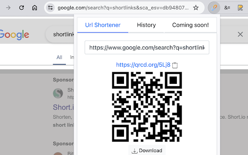 Url Shortener for Google Chrome™ screenshot
