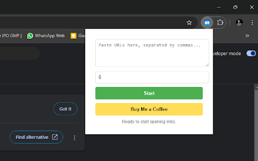 Bulk Link Opener screenshot