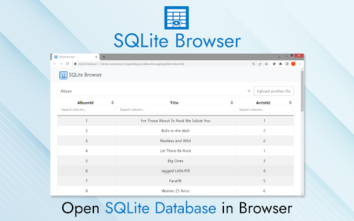 SQLite browser screenshot