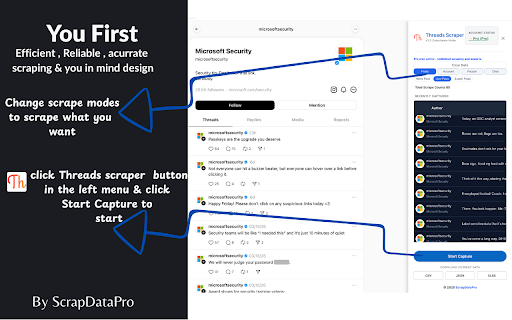 Threads Scraper: Export threads , comments , followers and more screenshot