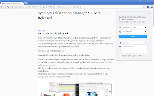 Synology Web Clipper screenshot