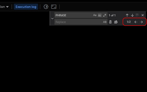 Black Apps Script screenshot
