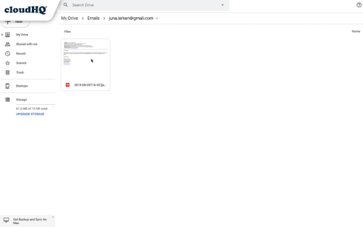 Save Emails to Drive by cloudHQ screenshot