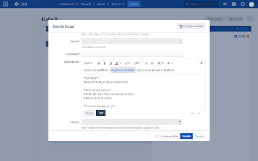 Ticket Templates for Jira, Azure DevOps & Trello screenshot