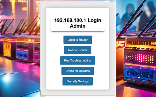 192.168.100.1 Login Admin screenshot