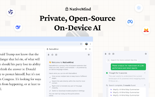 NativeMind: Your fully private, open-source, on-device AI assistant screenshot