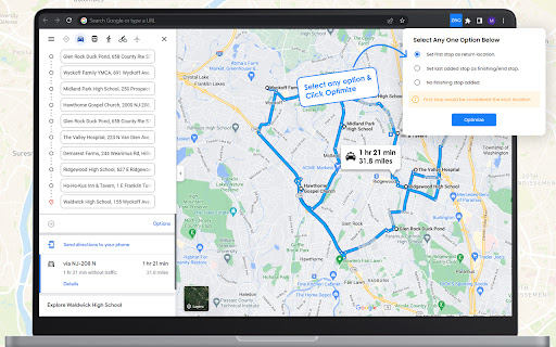 Free Route Planner for Google Maps screenshot