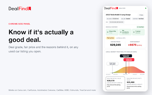 DealFind Car Price Analyzer screenshot