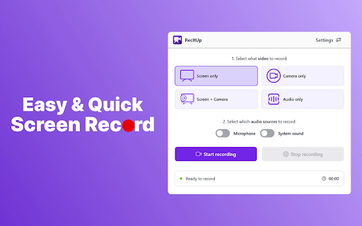 RecItUp - Smart Screen Recorder with Audio & Camera screenshot