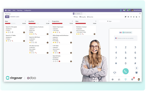 Ringover VoIP Phone for Odoo screenshot