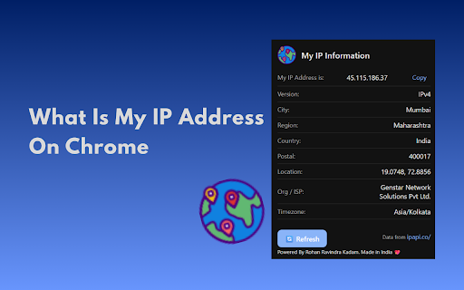 What Is My IP address On Chrome screenshot