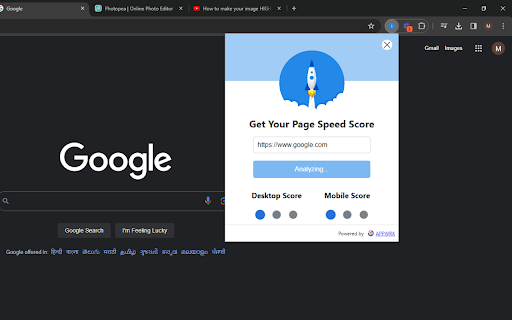 Google Pagespeed Insights screenshot