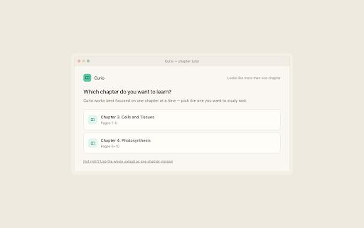 Curio: AI Tutor & Homework Helper screenshot