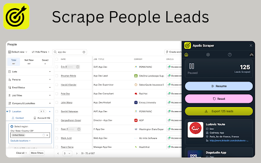 Apollo Scraper - Extract & Export Apollo B2B Leads screenshot