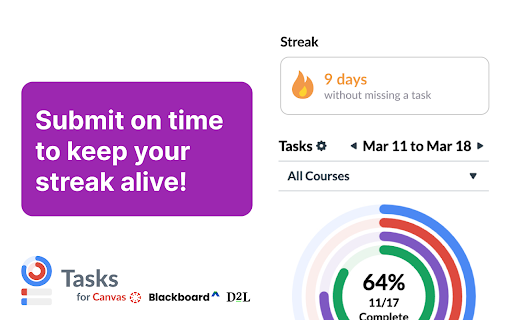 Tasks for Canvas – now supporting Blackboard, D2L Brightspace screenshot