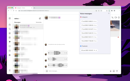 Download audio message Messenger/Instagram screenshot