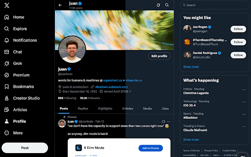 X Dim Mode screenshot